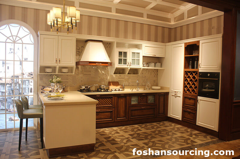 Foshan Furniture Cheap Ready Made American Kitchen Cabinets Wooden