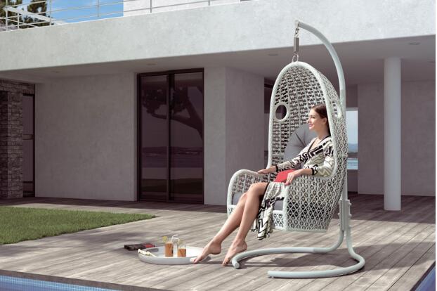 cool modern hanging wicker chair