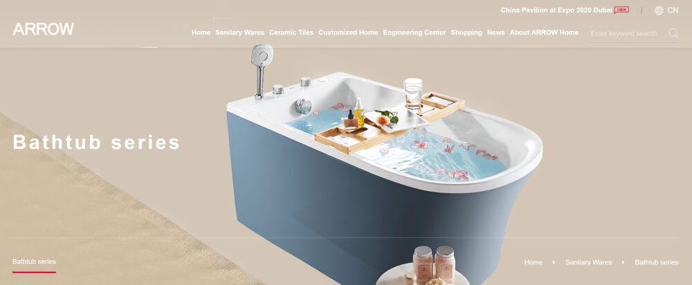 Arrow Bathtub Manufacturer in China