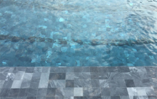 Blue swimming pool tiles
