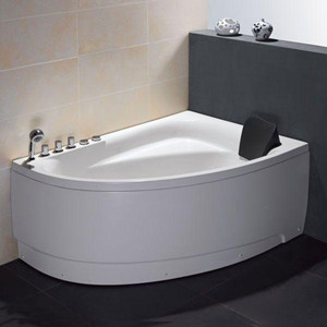 Single Person Corner White Acrylic Whirlpool Bath Tub