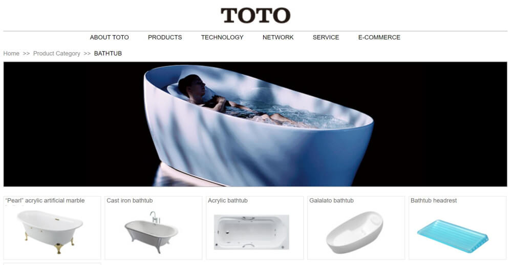 TOTO Bathtub Manufacturer in China