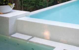 White swimming pool tiles
