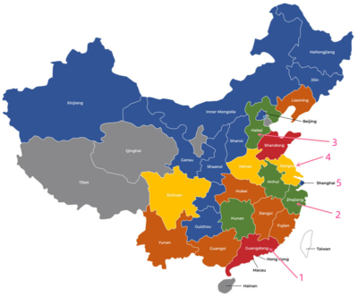 China Major Industry Regions of Office Pods